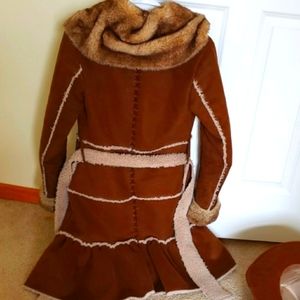 Old style brown Laundry,Shelli Segal Fur Jacket,